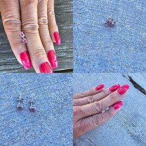 Pink Tourmaline, 14k White Gold Earrings